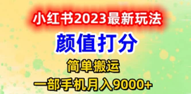 最新小红书颜值打分玩法，日入300+闭环玩法 - 晨鑫项目库-晨鑫项目库