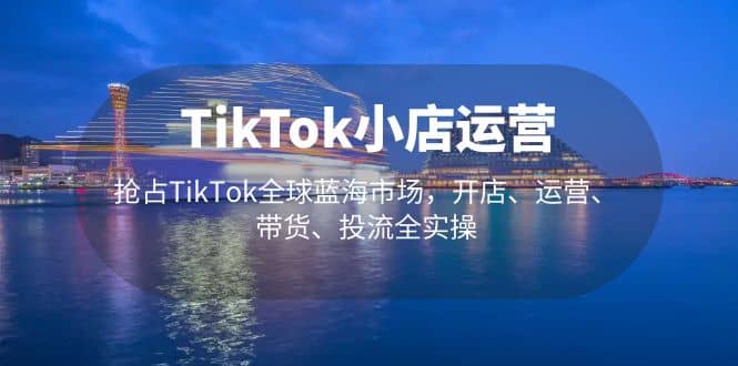 TikTok小店运营 抢占TikTok全球蓝海市场，开店、运营、带货、投流全实操 - 晨鑫项目库-晨鑫项目库