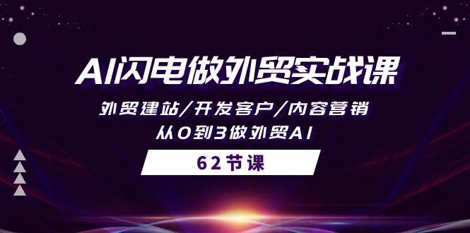 AI闪电做外贸实战课，外贸建站/开发客户/内容营销/从0到3做外贸AI-62节 - 晨鑫项目库-晨鑫项目库