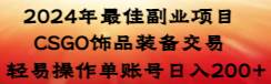 2024年最佳副业项目 CSGO饰品装备交易 轻易操作单账号日入200+ - 晨鑫项目库-晨鑫项目库