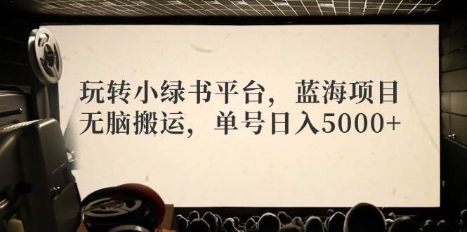 玩转小绿书平台，蓝海项目，无脑搬运，单号日入5000+ - 晨鑫项目库-晨鑫项目库