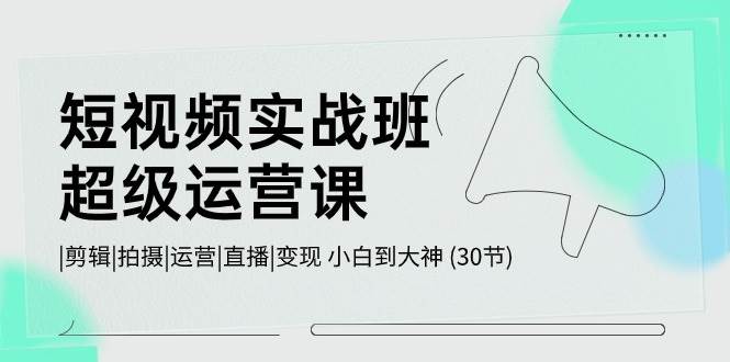 短视频实战班-超级运营课，|剪辑|拍摄|运营|直播|变现 小白到大神 (30节) - 晨鑫项目库-晨鑫项目库