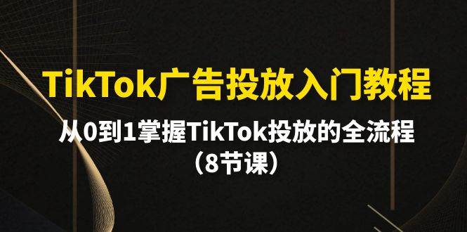 TikTok广告投放入门教程，从0到1掌握TikTok投放的全流程（8节课） - 晨鑫项目库-晨鑫项目库