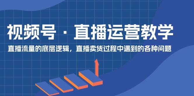 视频号 直播运营教学：直播流量的底层逻辑，直播卖货过程中遇到的各种问题 - 晨鑫项目库-晨鑫项目库