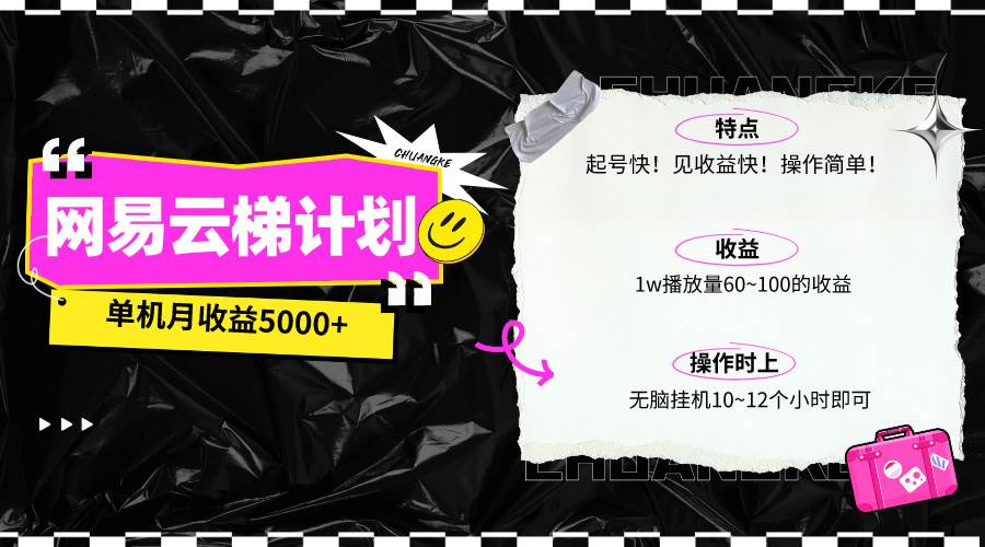 最新网易云梯计划网页版，单机月收益5000+！可放大操作 - 晨鑫项目库-晨鑫项目库