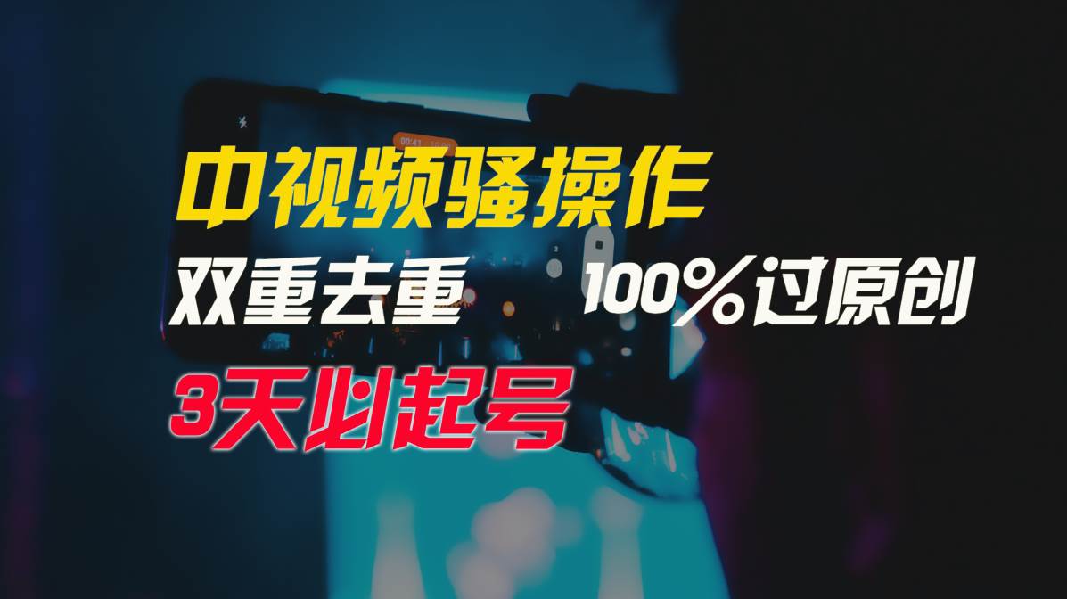 中视频骚操作，双重去重100%过原创，3天比必起号，简单无脑，月入3W+ - 晨鑫项目库-晨鑫项目库