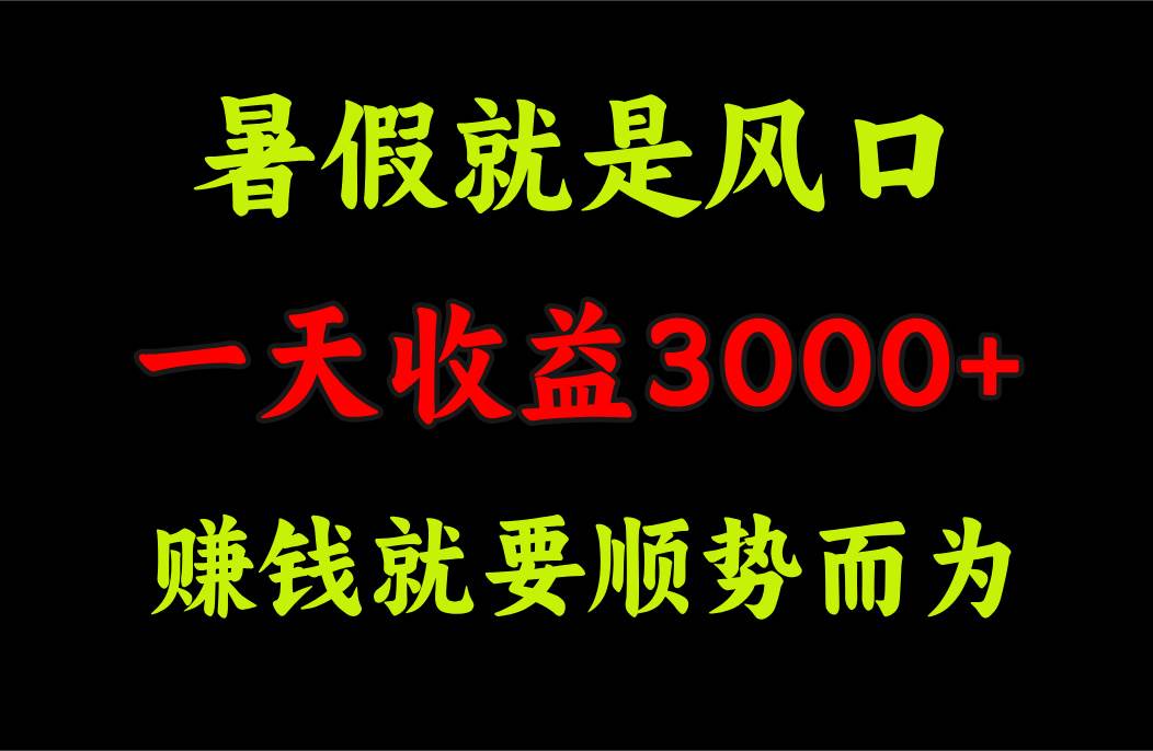 一天收益3000+ 赚钱就是顺势而为，暑假就是风口 - 晨鑫项目库-晨鑫项目库