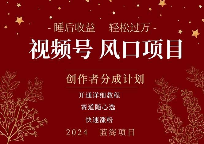 拥有睡眠收益的微信视频号大风口项目，轻松月入过万+，多赛道选择，可... - 晨鑫项目库-晨鑫项目库