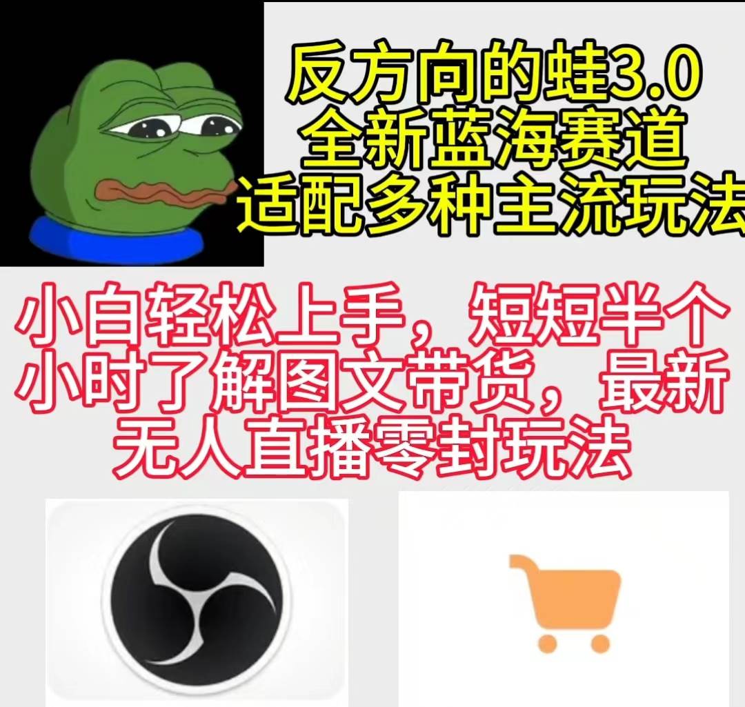 反方向的蛙3.0，图文最新玩法，变现多元化，新蓝海项目，小白轻松上手 - 晨鑫项目库-晨鑫项目库
