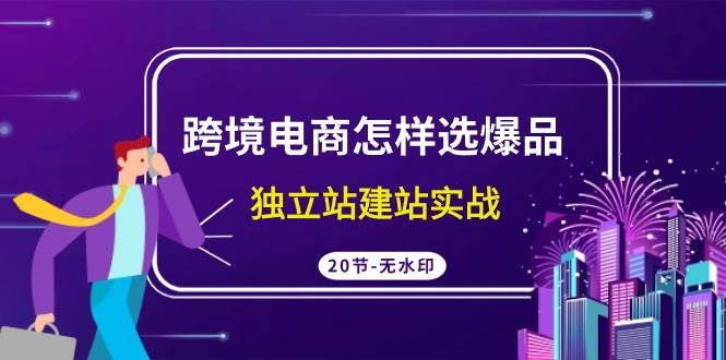 跨境电商怎样选爆品，独立站建站实战（20节高清无水印课） - 晨鑫项目库-晨鑫项目库
