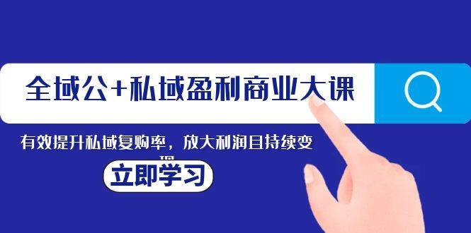 全域公+私域盈利商业大课，有效提升私域复购率，放大利润且持续变现 - 晨鑫项目库-晨鑫项目库