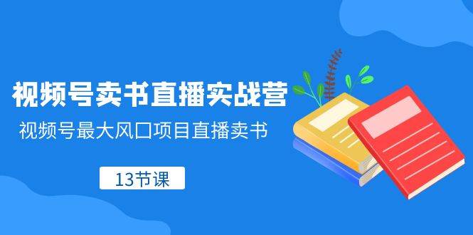 视频号-卖书直播实战营，视频号最大风囗项目直播卖书（13节课） - 晨鑫项目库-晨鑫项目库