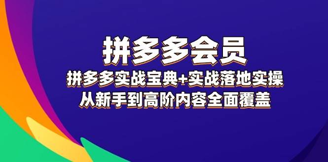 拼多多 会员，拼多多实战宝典+实战落地实操，从新手到高阶内容全面覆盖 - 晨鑫项目库-晨鑫项目库