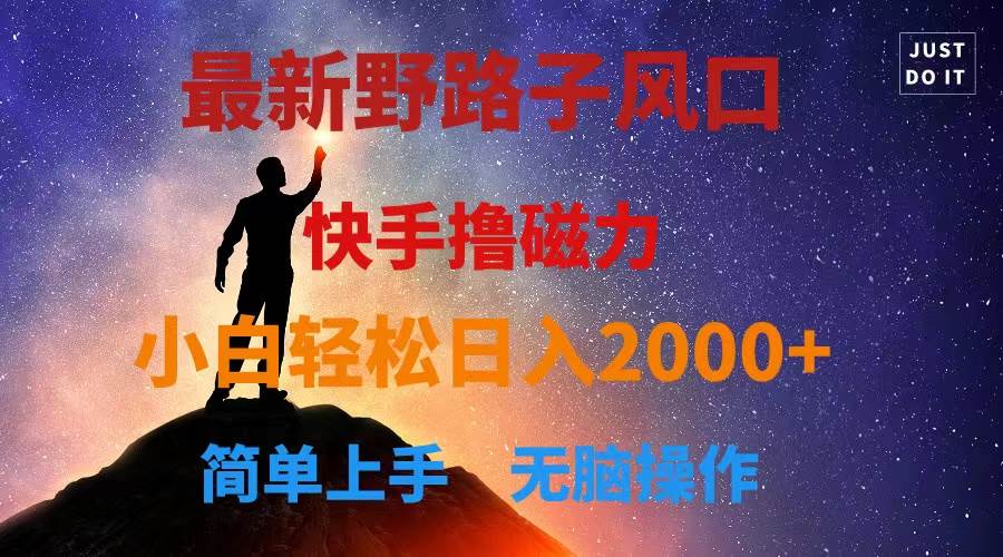 最新风口！快手撸磁力，野路子，小白无脑操作日入2000+ - 晨鑫项目库-晨鑫项目库