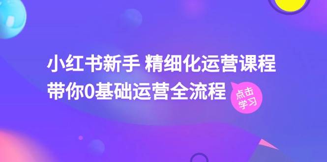 小红书新手 精细化运营课程，带你0基础运营全流程（41节视频课） - 晨鑫项目库-晨鑫项目库