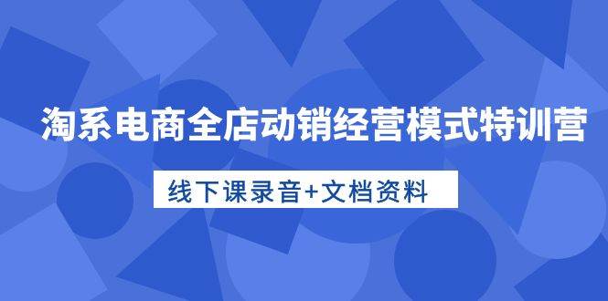 淘系电商全店动销经营模式特训营，线下课录音+文档资料 - 晨鑫项目库-晨鑫项目库