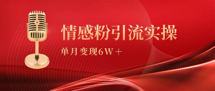单月变现6w+，情感粉引流变现实操课 - 晨鑫项目库-晨鑫项目库