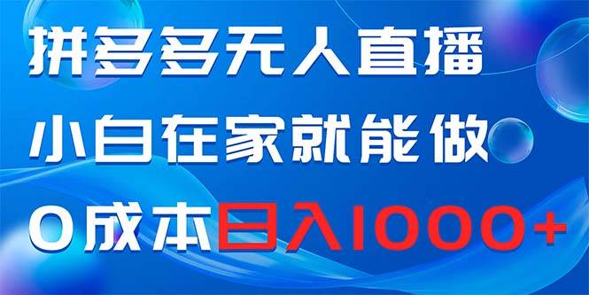 拼多多无人直播，小白在家就能做，0成本日入1000+ - 晨鑫项目库-晨鑫项目库
