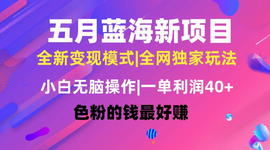五月蓝海项目全新玩法，小白无脑操作，一天几分钟，矩阵操作，月入4万+ - 晨鑫项目库-晨鑫项目库