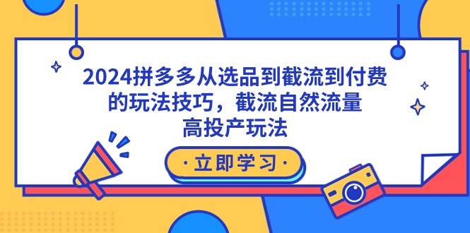 2024拼多多从选品到截流到付费的玩法技巧，截流自然流量玩法，高投产玩法 - 晨鑫项目库-晨鑫项目库