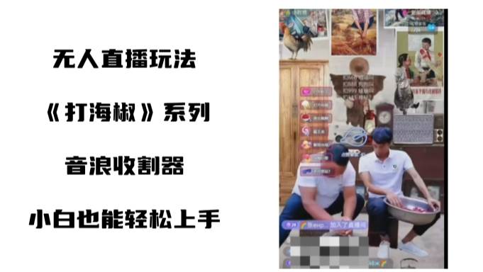 打海椒无人直播整蛊项目，小白轻松上手撸音浪收割器（教程+工具+素材） - 晨鑫项目库-晨鑫项目库