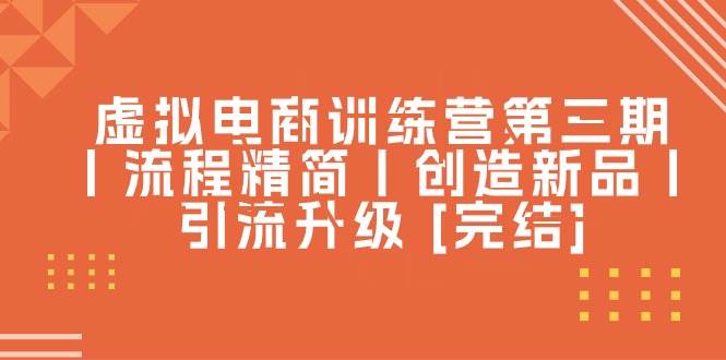 虚拟电商训练营第三期丨流程精简丨创造新品丨引流升级 [完结] - 晨鑫项目库-晨鑫项目库