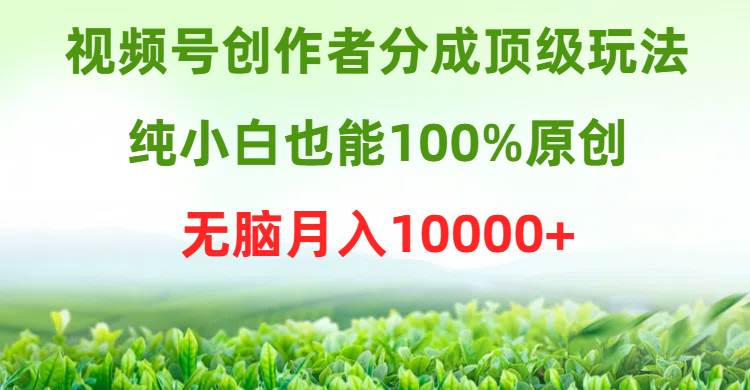 视频号创作者分成顶级玩法，纯小白也能100%原创，无脑月入10000+ - 晨鑫项目库-晨鑫项目库