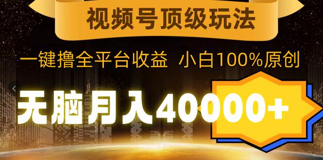 视频号顶级玩法，无脑月入40000+，一键撸全平台收益，纯小白也能100%原创 - 晨鑫项目库-晨鑫项目库