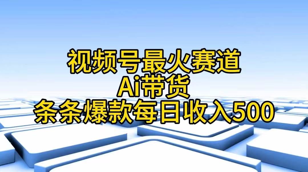 视频号最火赛道——Ai带货条条爆款每日收入500 - 晨鑫项目库-晨鑫项目库