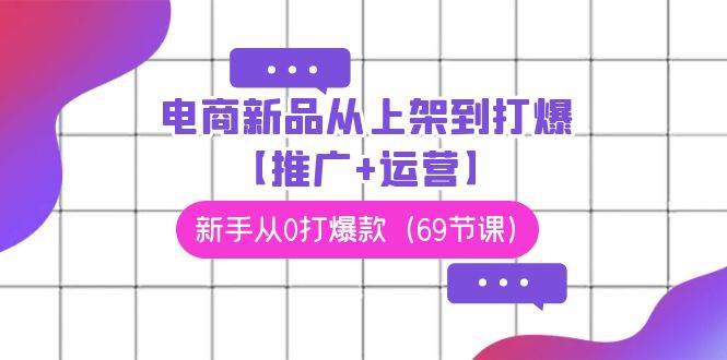 电商 新品从上架到打爆【推广+运营】，新手从0打爆款（69节课） - 晨鑫项目库-晨鑫项目库