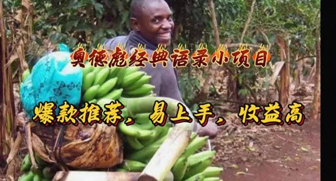 奥德彪经典语录小项目，爆款推荐，易上手，收益高 - 晨鑫项目库-晨鑫项目库