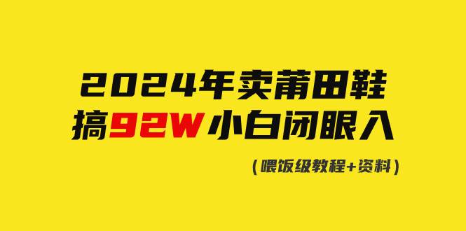 2024年卖莆田鞋，搞了92W，小白闭眼操作！ - 晨鑫项目库-晨鑫项目库