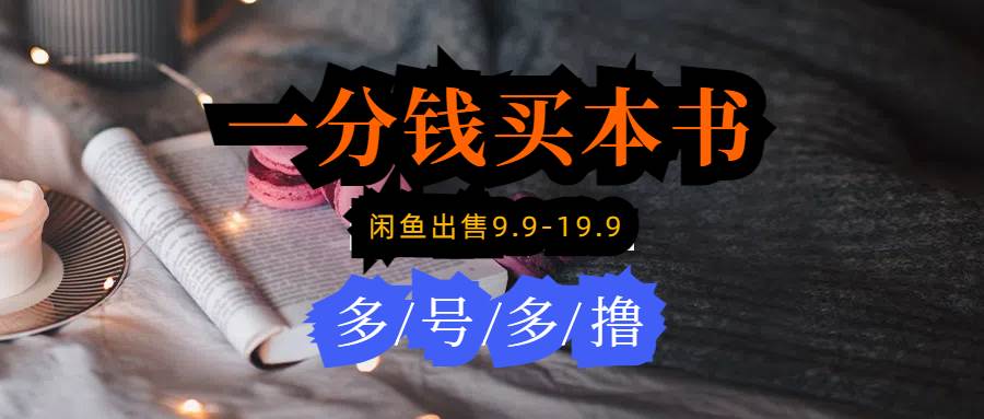 每天花1分钱买一本书，闲鱼出售9.9-19.9不等，多账号多撸 新手小白均可操作 - 晨鑫项目库-晨鑫项目库