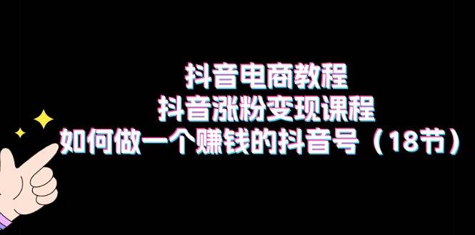 抖音电商教程：抖音涨粉变现课程：如何做一个赚钱的抖音号（18节） - 晨鑫项目库-晨鑫项目库