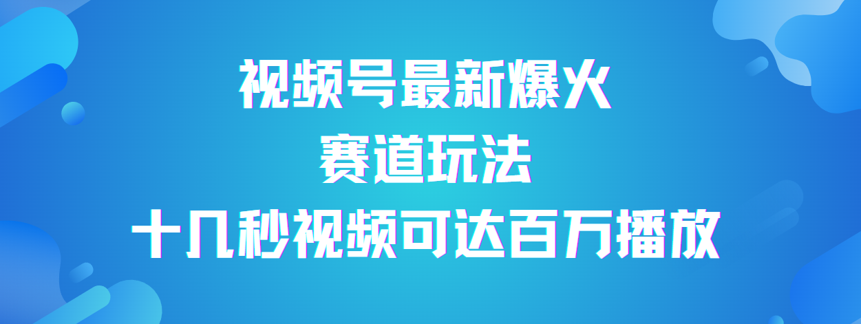视频号最新爆火赛道玩法，流量巨大，视频制作简单，轻松月入数万 - 晨鑫项目库-晨鑫项目库