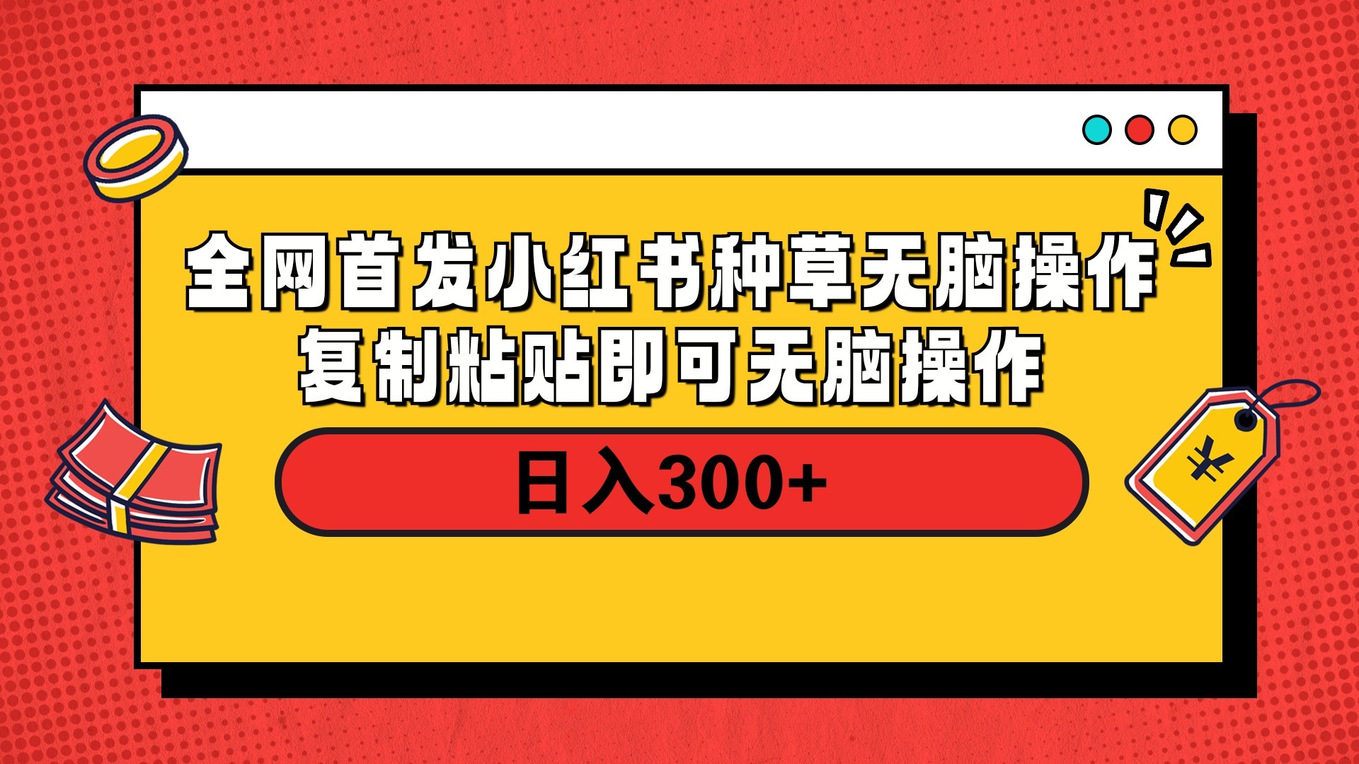 全网首发 小红书种草无脑操作复制黏贴即可 轻松日入300+ - 晨鑫项目库-晨鑫项目库