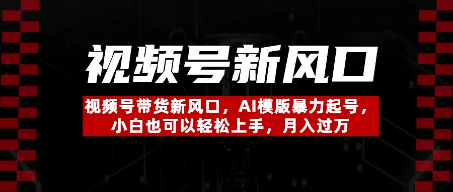 视频号带货新风口，AI模版暴力起号，小白也可以轻松上手，月入过万 - 晨鑫项目库-晨鑫项目库