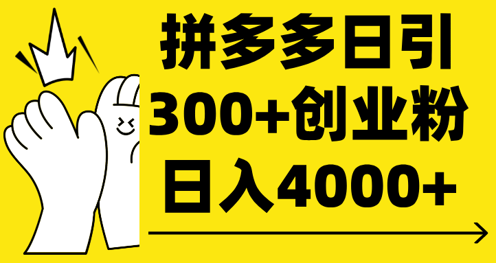 拼多多日引300+创业粉 日入4000+ - 晨鑫项目库-晨鑫项目库