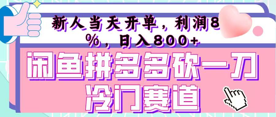 咸鱼拼夕夕砍一刀冷门暴力赛道，新人当天开单，利润百分之八十，日入 800+ - 晨鑫项目库-晨鑫项目库