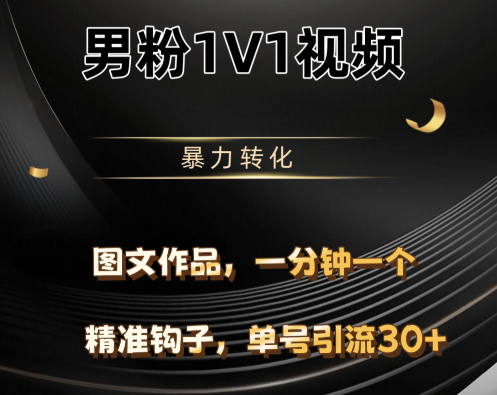男粉1V1视频，硬改摄像头，高客单暴力转化，单日600+ - 晨鑫项目库-晨鑫项目库