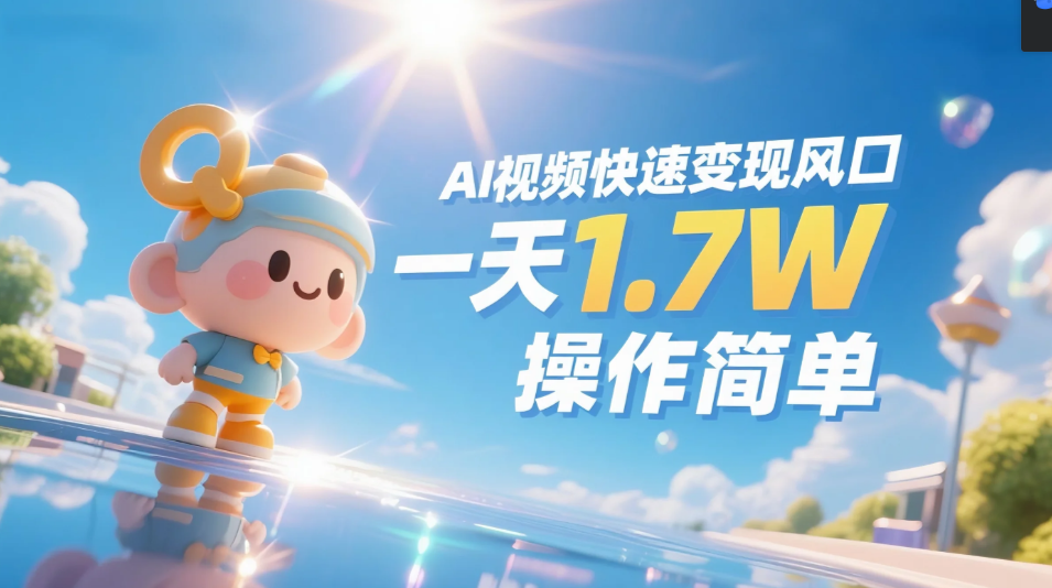 《Ai视频变现风口，一天1.7W，收入无上限，操作简单》 - 晨鑫项目库-晨鑫项目库