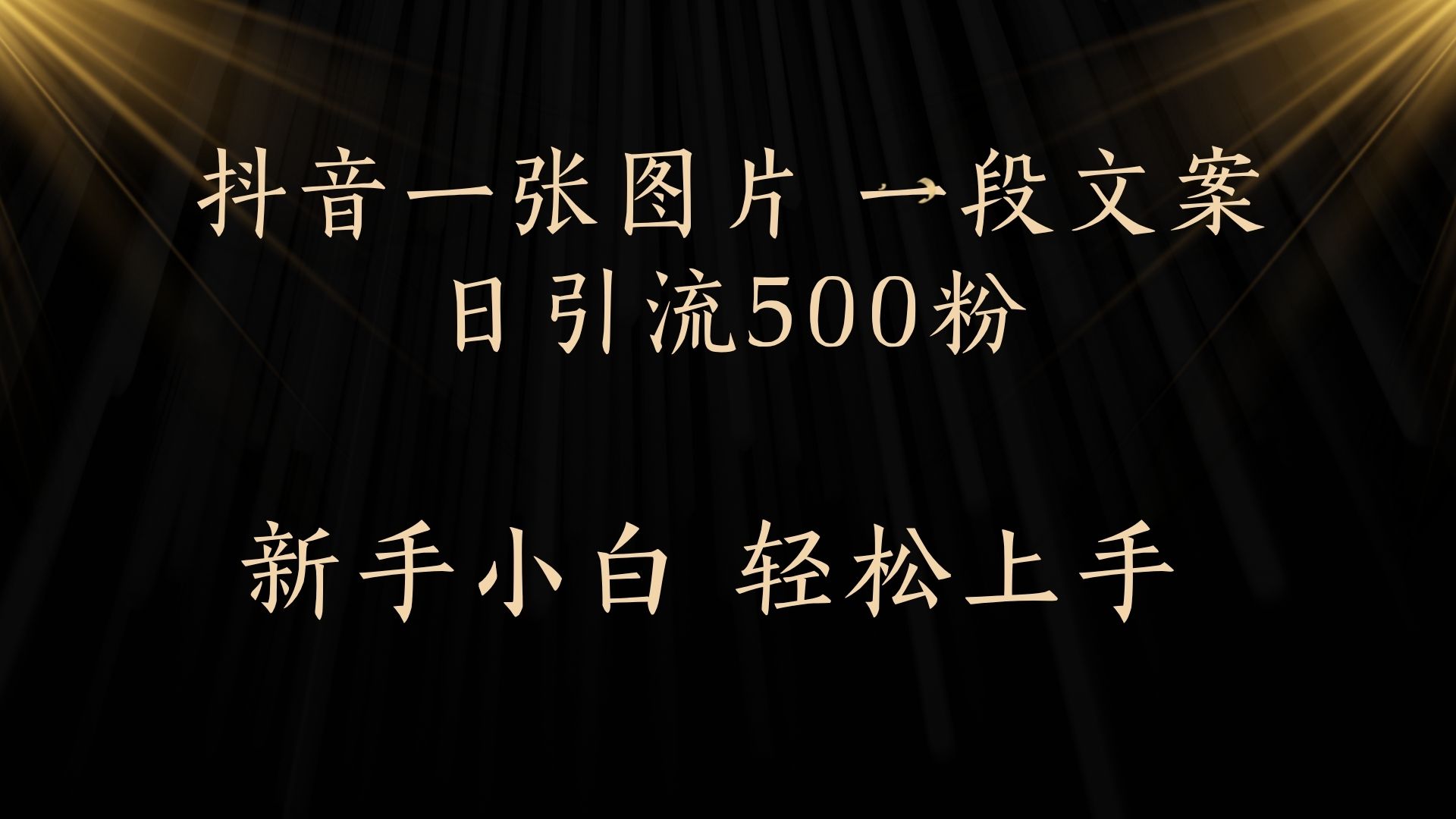 每天2分钟，抖音一张图片 一段文案日引流500粉 - 晨鑫项目库-晨鑫项目库