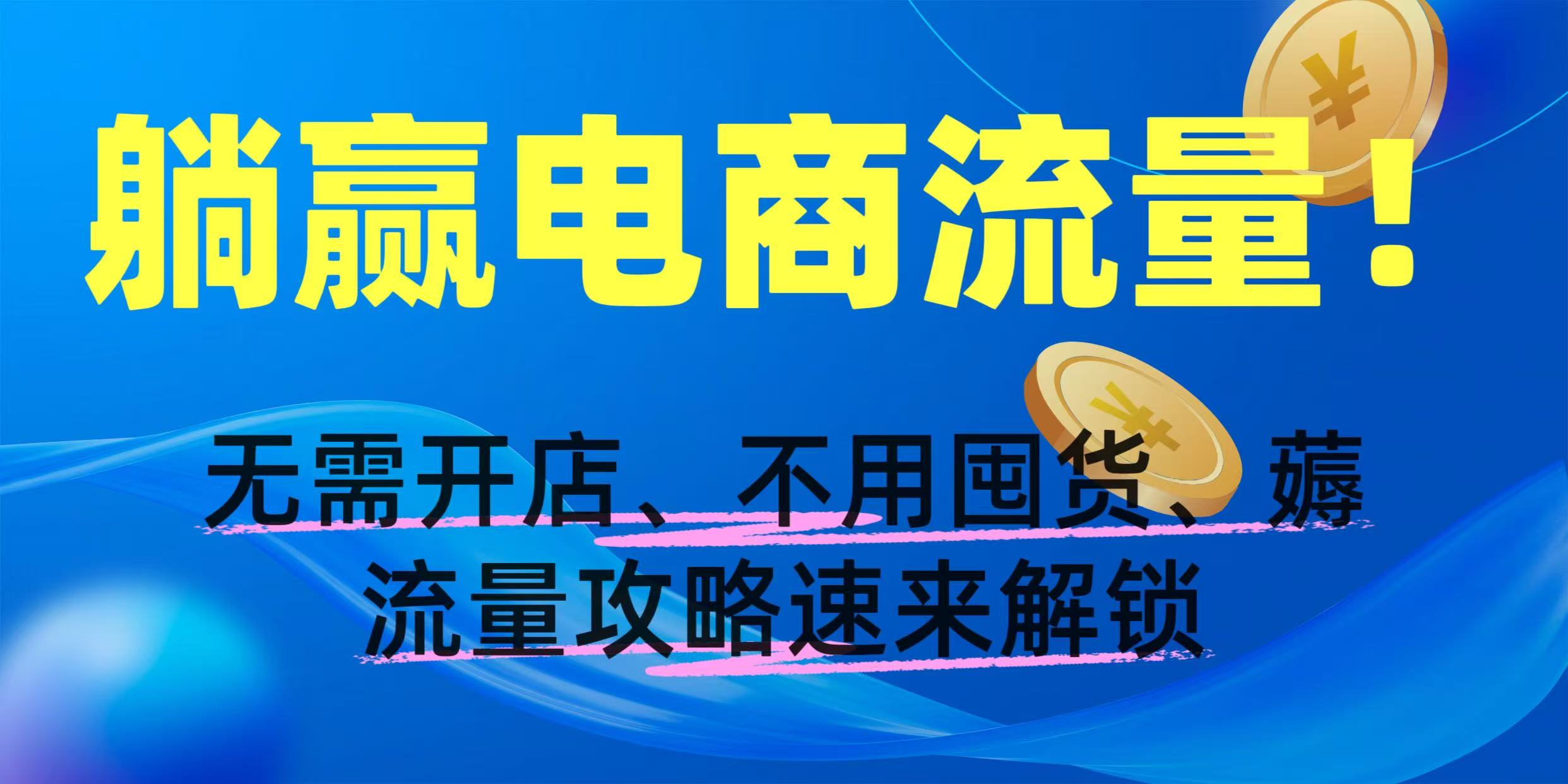 躺赢电商流量！无需开店、不用囤货，薅流量攻略速来解锁 - 晨鑫项目库-晨鑫项目库