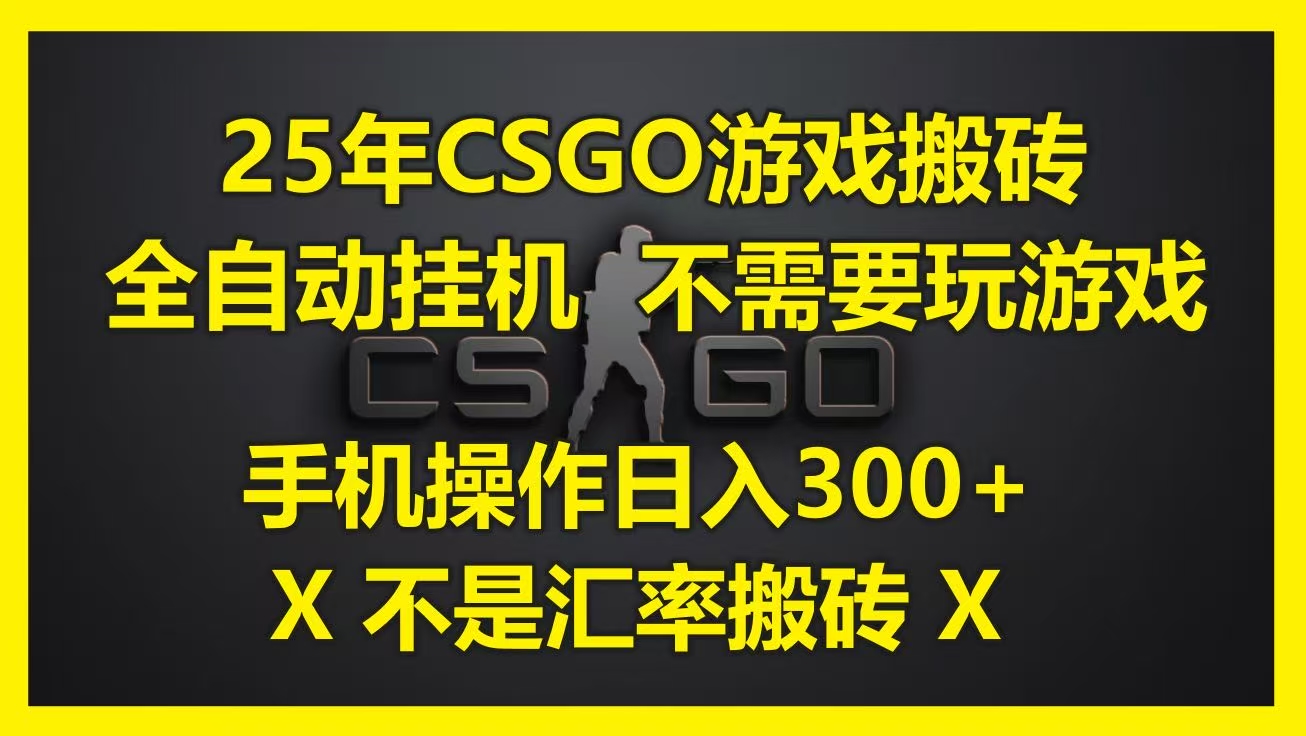 25年CSGO游戏搬砖，全自动挂机，不需要玩游戏，手机操作日入300+。(不是汇率搬砖) - 晨鑫项目库-晨鑫项目库