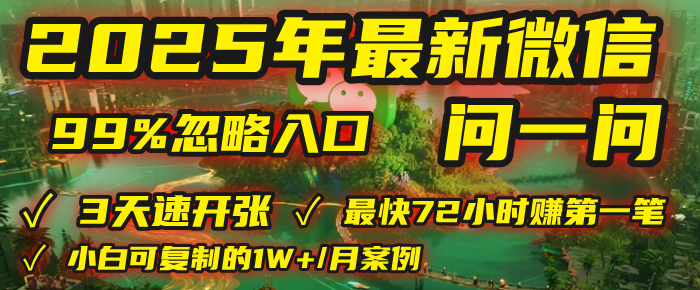 2025年，被99%的人忽视的微信问一问：每天写300字，最快3天就能“开张”赚到第一笔钱，有人已稳定月入1W+！ - 晨鑫项目库-晨鑫项目库
