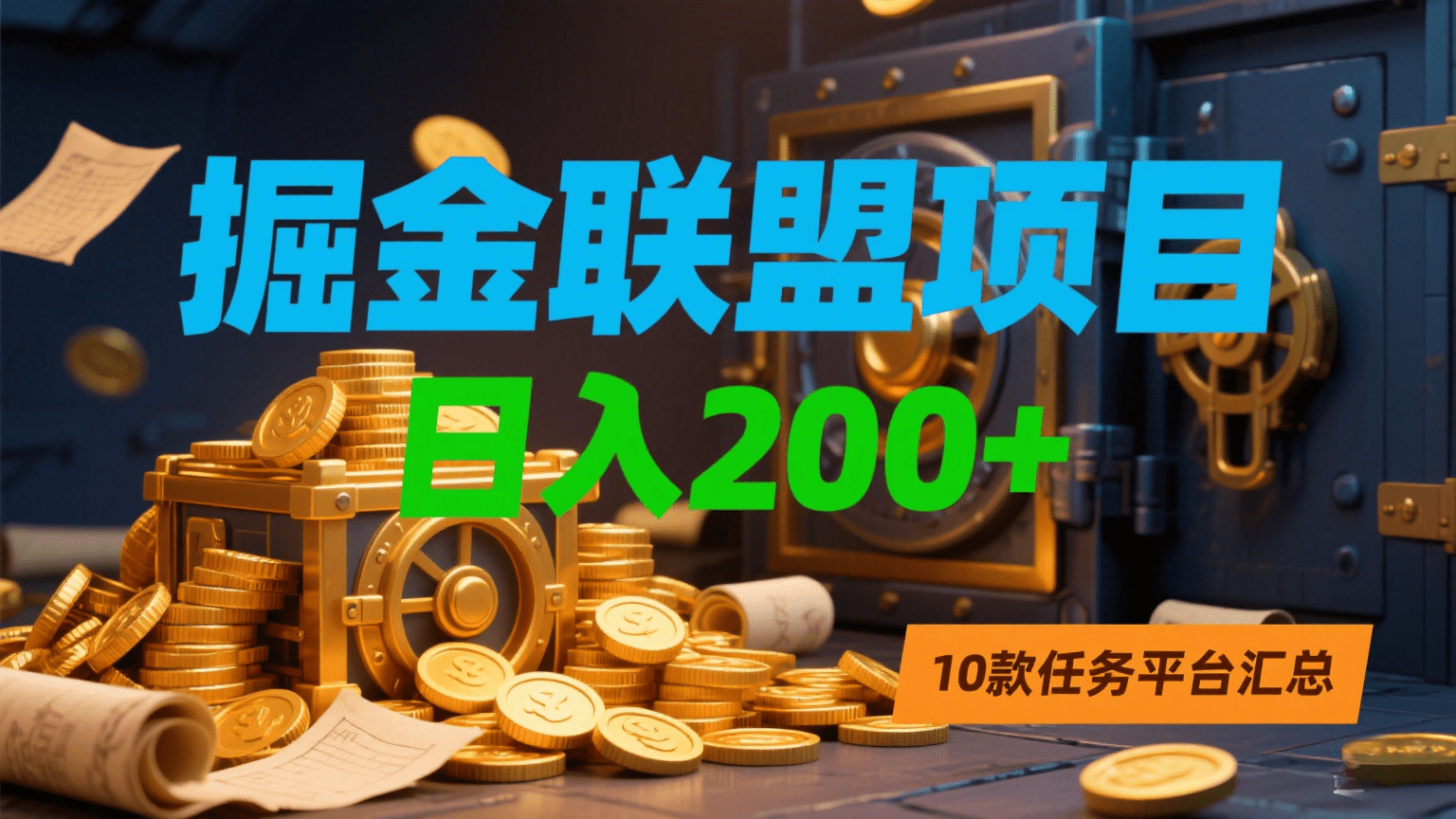 掘金联盟项目，日入200+，10款任务平台汇总 - 晨鑫项目库-晨鑫项目库