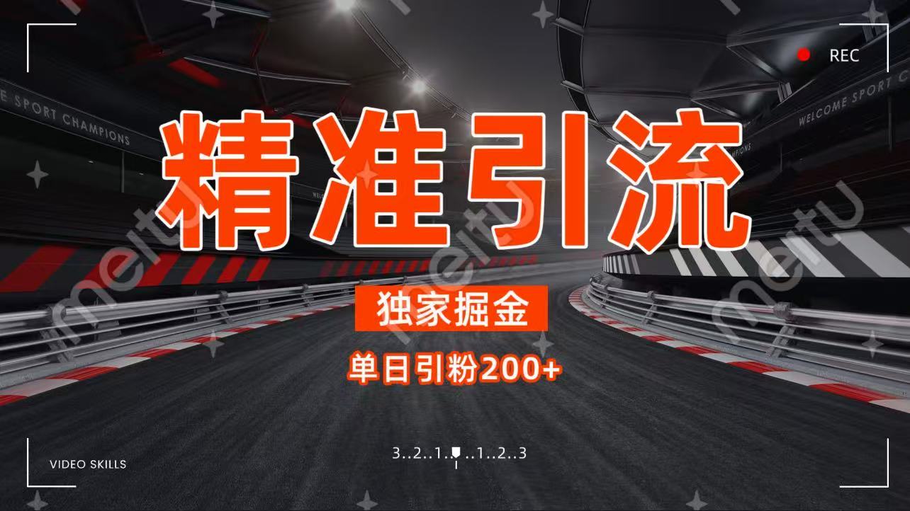 独家野路子精准引流 每日200+ - 晨鑫项目库-晨鑫项目库