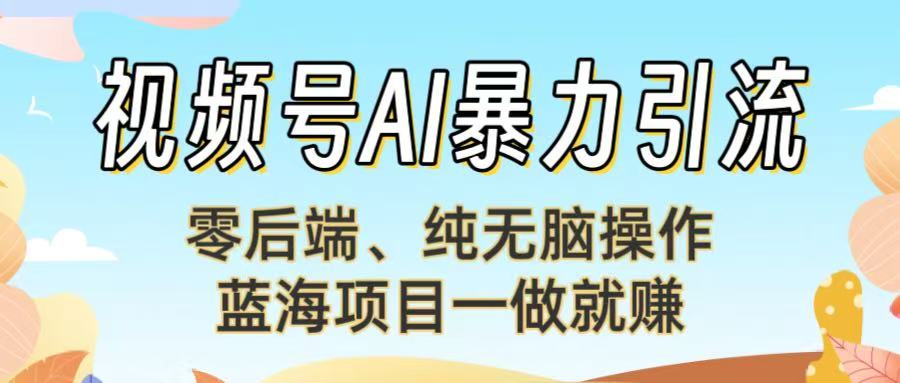 视频号AI暴力引流：零后端、纯无脑操作，蓝海项目一做就赚！【下面那个链接失效了】 - 晨鑫项目库-晨鑫项目库
