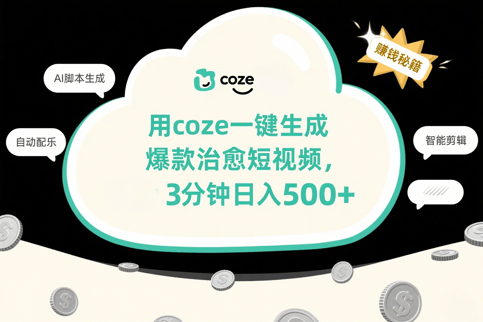 用coze一键生成爆款治愈短视频，3分钟日入500+ - 晨鑫项目库-晨鑫项目库